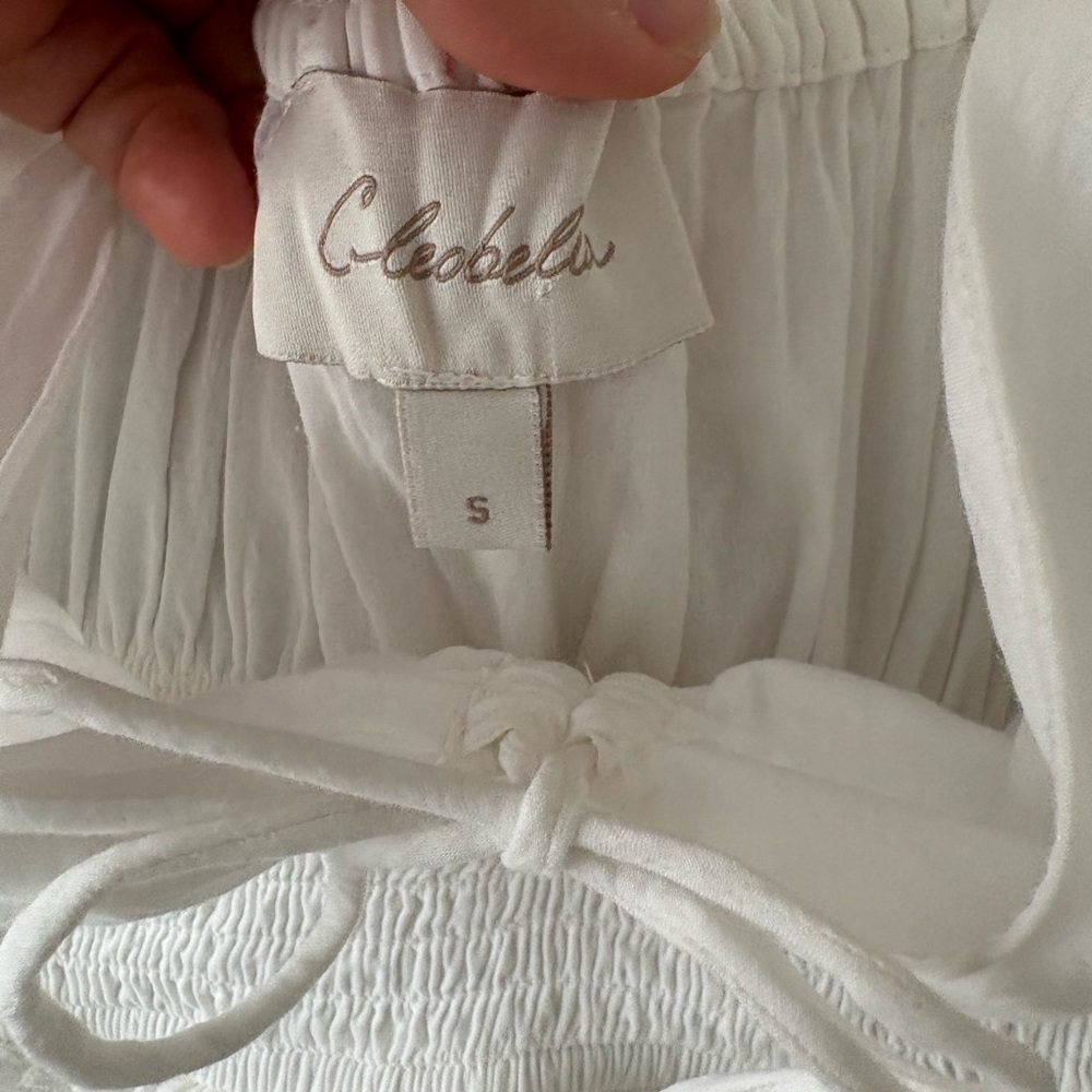 Cleobella White Ruffled Tiered Sundress V-neck - Picture 3 of 7
